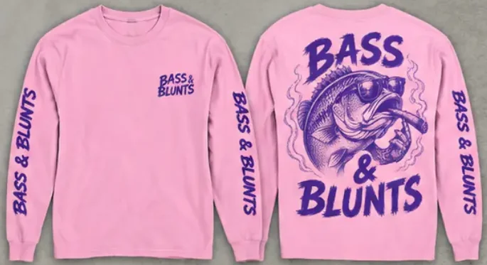 Long Sleeve Pink / Purple print, front and back