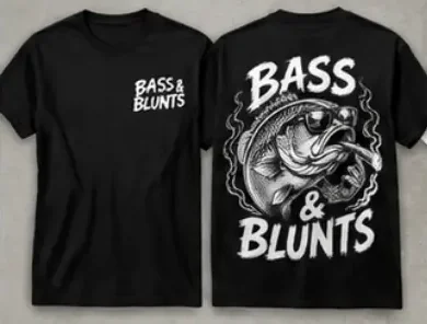 Classic Tee Black / White print, front and back