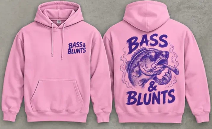 Hoodie Pink / Purple print, front and back