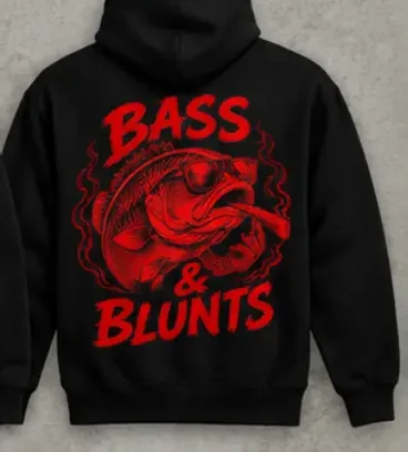 Hoodie Black / Red print, back