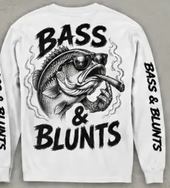 Long Sleeve White / Black print, back