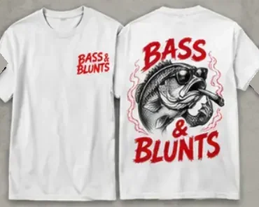 Classic Tee White / Red print, front and back