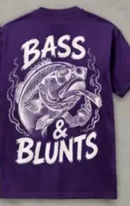 Classic Tee Purple / White print, back